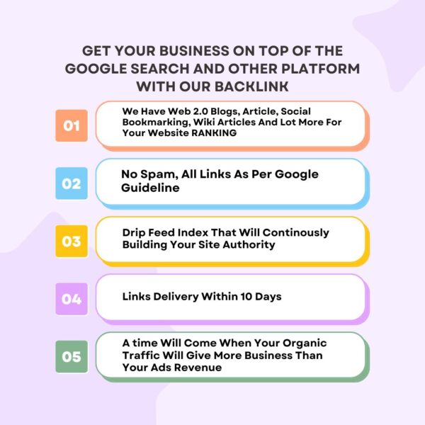 Get Your Business On Top Of The Google search and other platform with our backlink